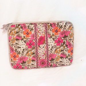 Vera Bradley TEA PARTY Floral Laptop Computer case 16 ½ x 11 ½